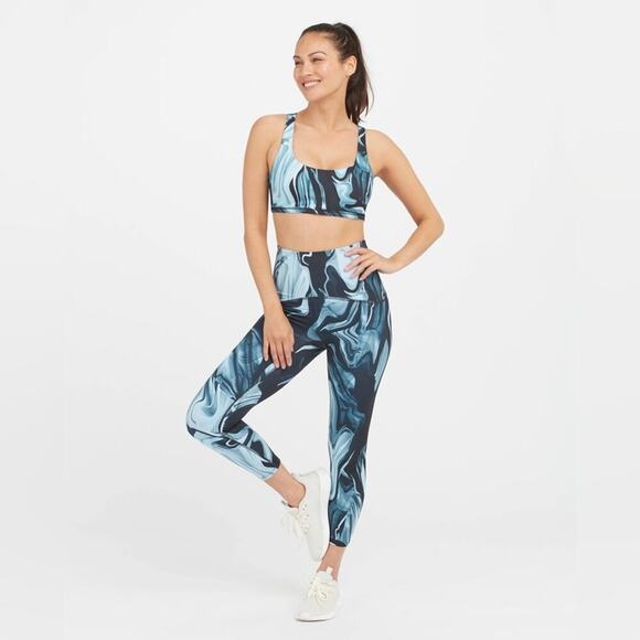 SPANX Leggings7/8 Marbled Blue Black SZ 1X NWT - Picture 13 of 13